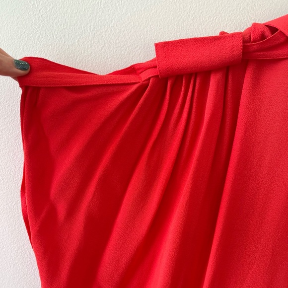 Diane Von Furstenberg Coral Red Karin Dress Sz 10 - Picture 5 of 16